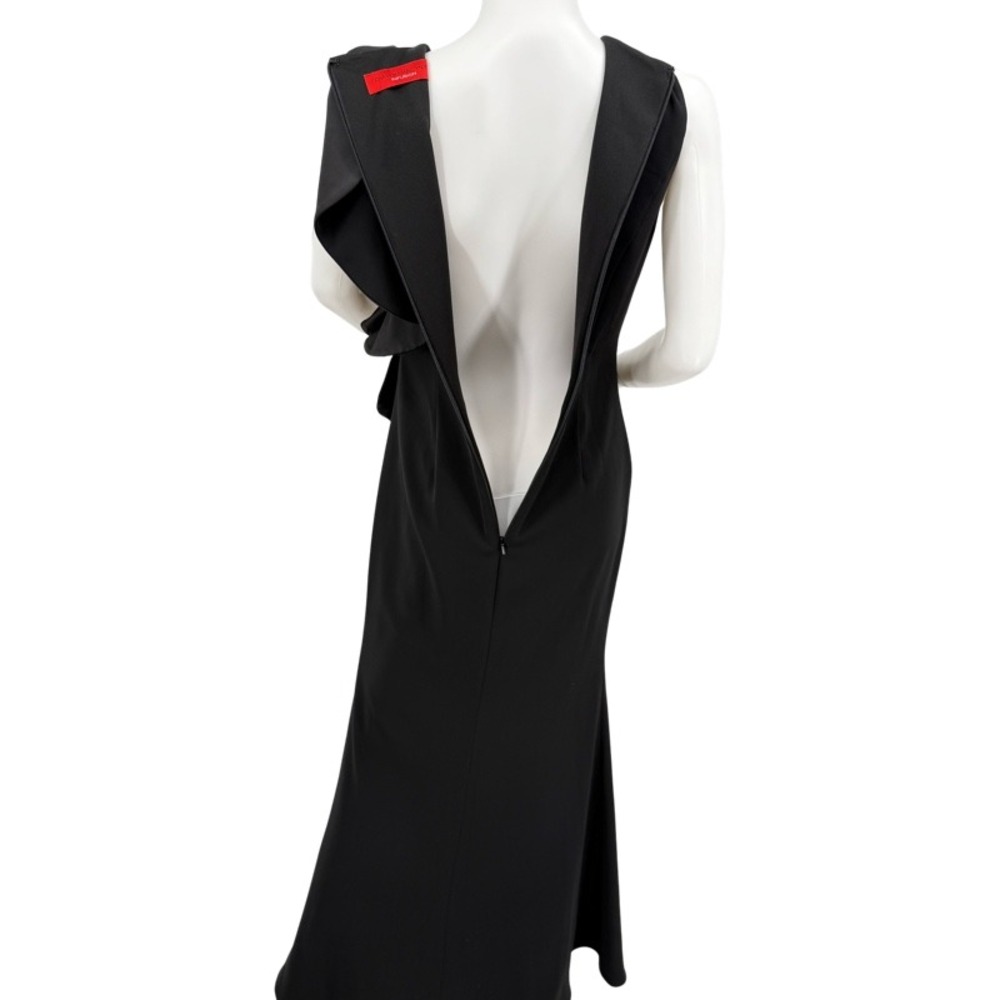 CARMEN MARC VALVO Infusion Black Ruffle Dress Size 2‎ Prom Elegant Formal Gown - Picture 13 of 16